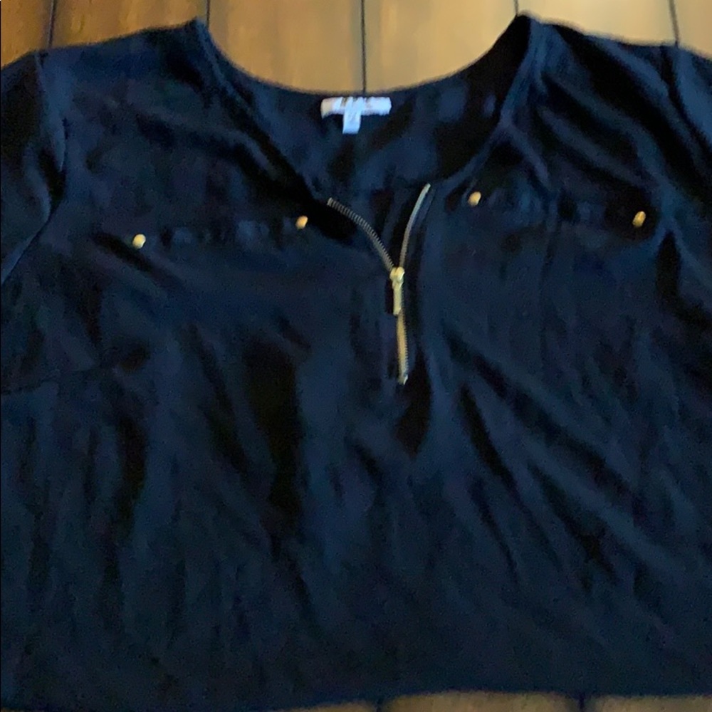Black blouse with gold accents 2x